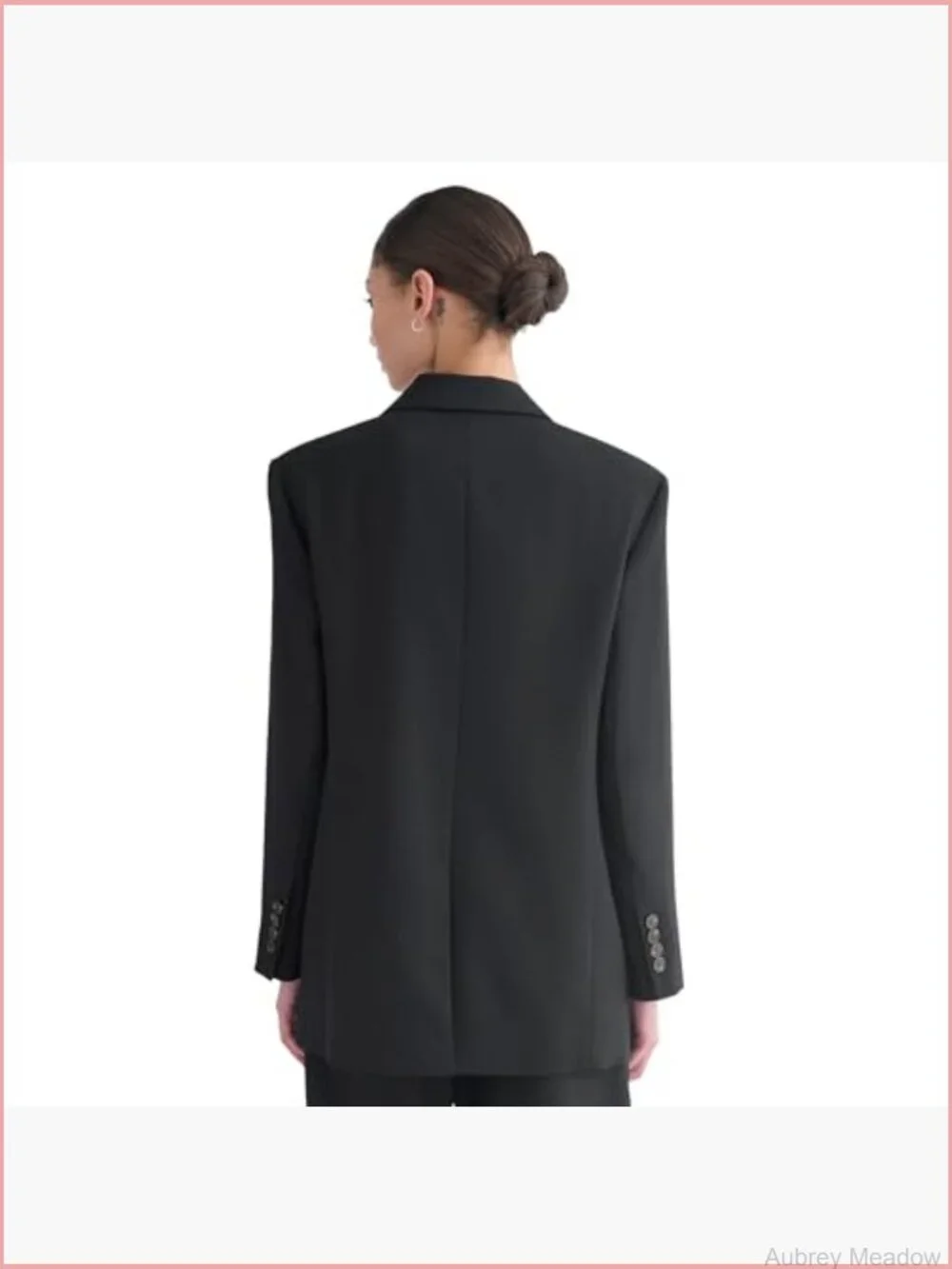 Wool Blend Oversized Single-Breasted Blazer with Stretch